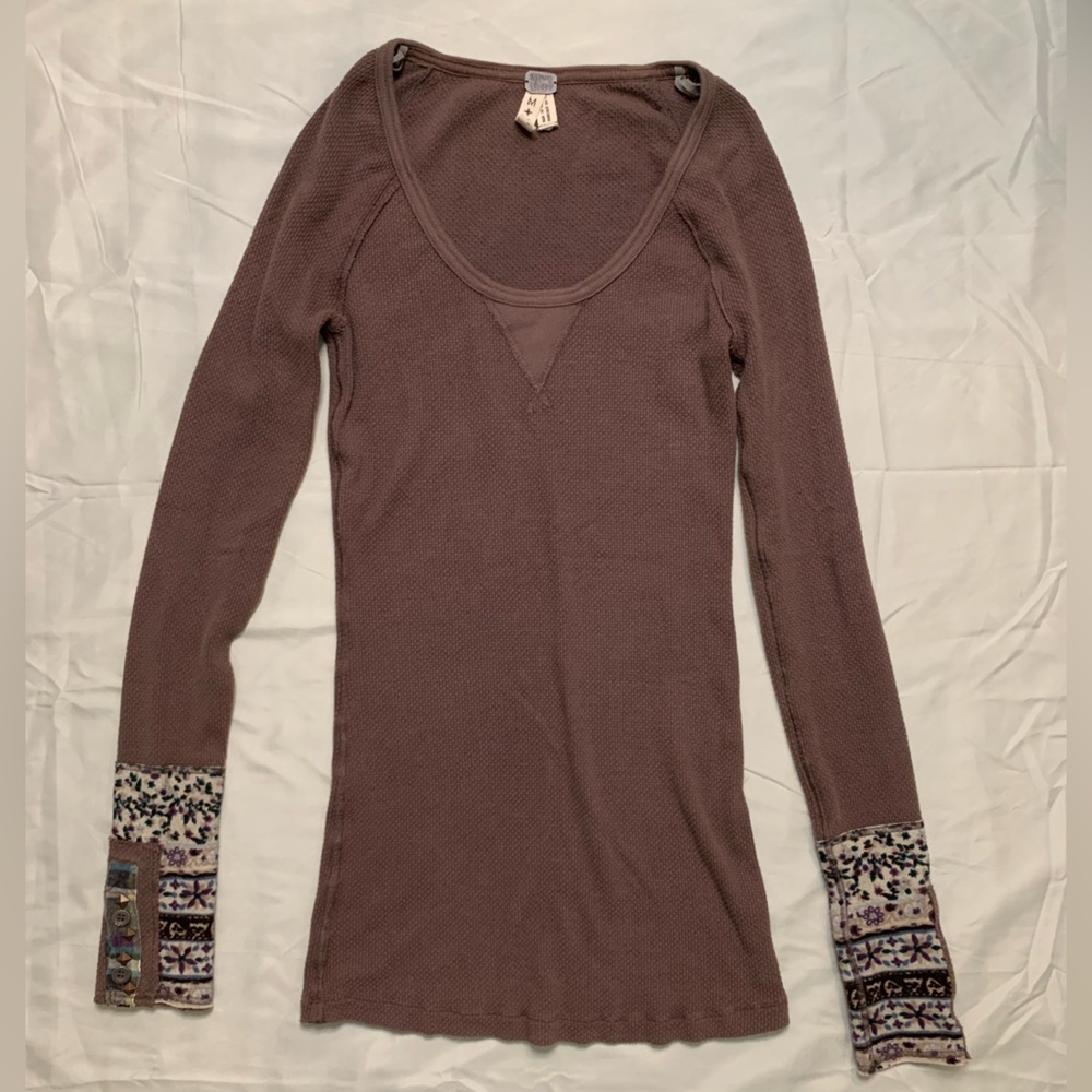 🌸🌈🍀FP Hyperactive Hippie Cuff Thermal Top